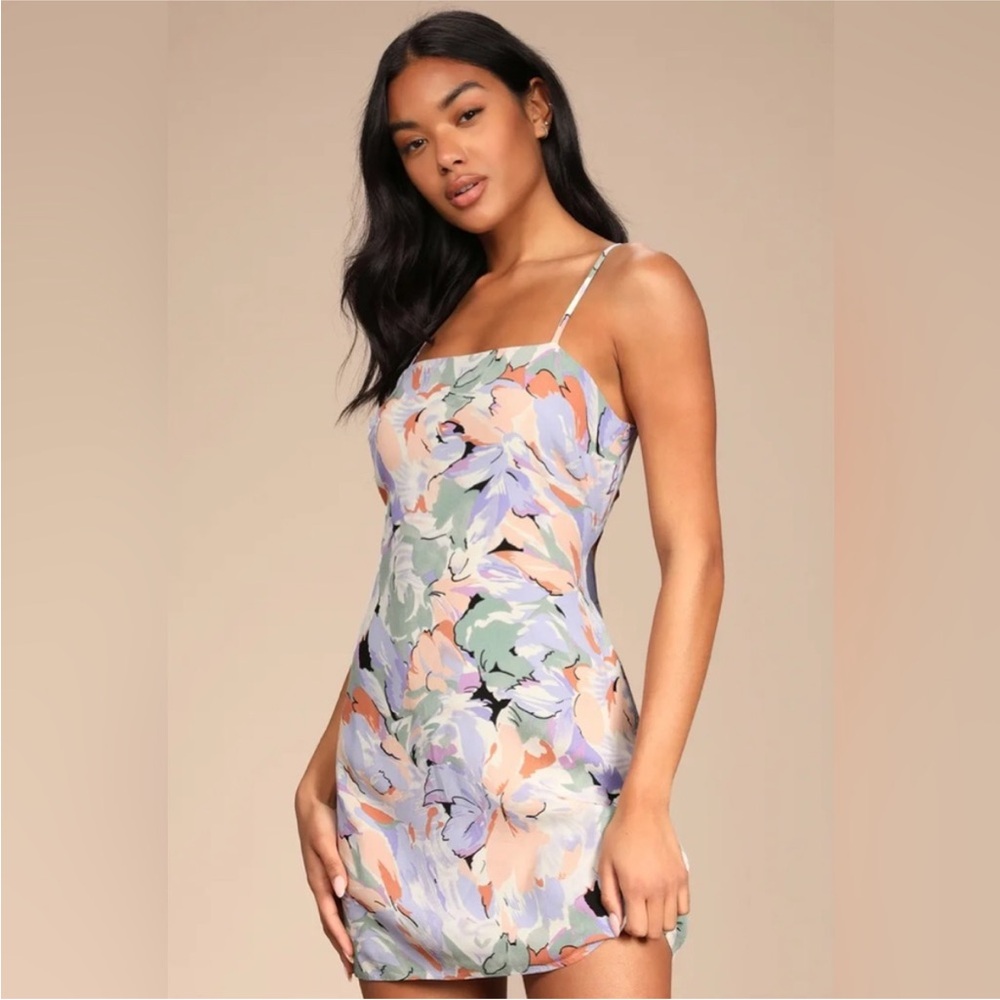 Lulu's Pastel Floral Mini Dress